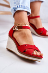 Women's Sandals On Wedge Red Veenus