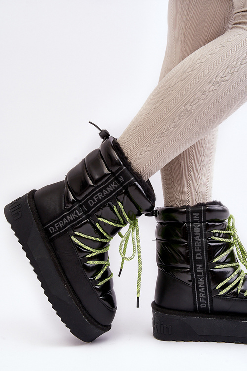 Women's Snow Boots On Thick Sole Vegan DFranklin DFSH371007 Black