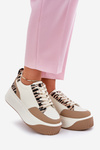 Women's Sneakers on Massive Platform Zebra Beige Tamorniel