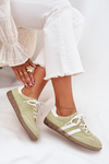 Sneakersy Skóra Naturalna Damskie Limonkowe Ismina 