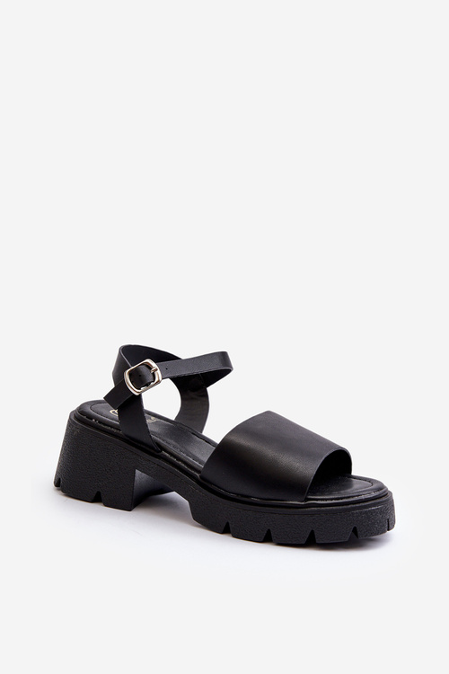 Women's sandals on chunky heel black Dottiassa