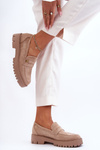 Suede Moccasins with Decoration Beige Esperta