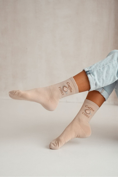 Women's Socks Coffee FIRST Beige