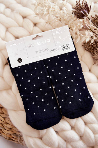 Women's Non-slip Socks In Dots Black