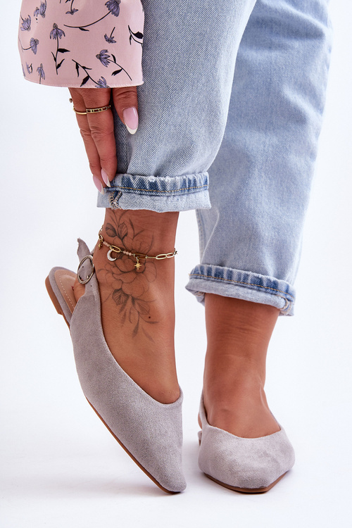 Women's Suede Ballet Flats Grey Kenra