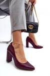 Leather Sandals On Heel Laura Messi 2624/228 Burgundy