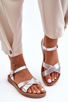 Women's Classic Leather Sandals Silver Talisma