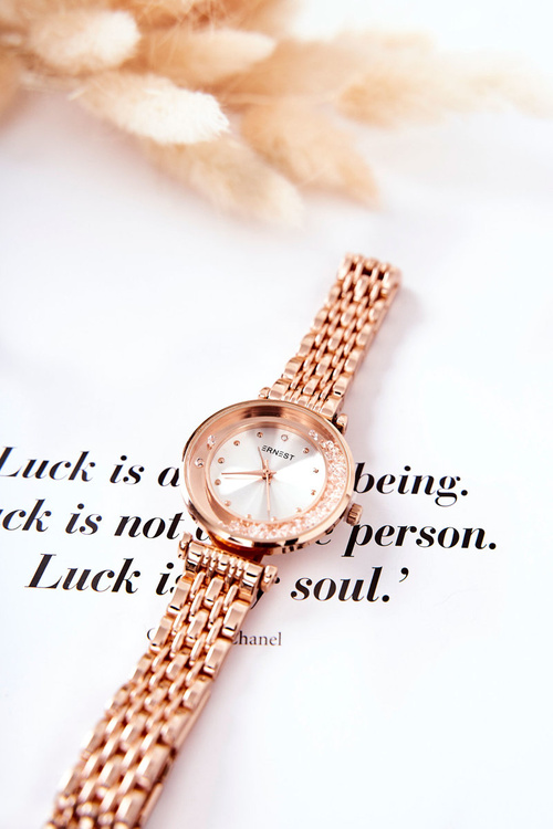 Women's Watch On Bracelet With Cubic Zirconia ERNEST Champagne