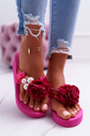 Women's Flip Flops With Flower Flip Flops On Anchor Fuchsia Sharme