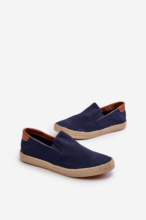 Men's Espadrille Sneakers with Braiding Navy Fenen