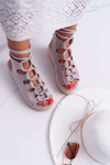 Women's Platform Sandals with Espadrilles Lace-up Grey Grand