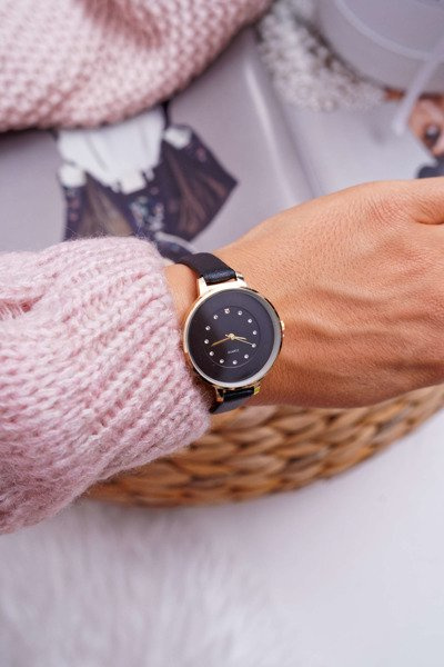 Women's Watch Black Crystals Maniaq