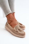 Women's Cut-out Loafers In Faux Suede With Gold Details Tinami