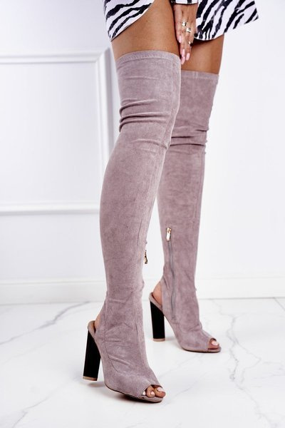 Women’s High Boots Suede On High Heel Lu Boo Grey Aramis