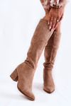Classic Suede Boots With Zipper Beige Leyette