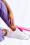 Sportowe Buty Damskie Wiązane Białe Toscana