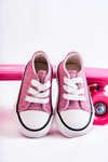 Children's Sneakers Tied Pink Wella