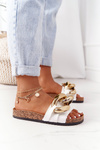 Slippers On The Cork Sole With Chain White Last Dance