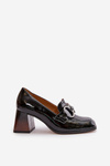 Leather Pumps With Decoration Black Laura Messi 2845
