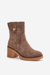 Warm Women's Heeled Ankle Boots Brown Vailia