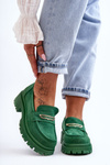 Women's Suede Slip-On Moccasins Green Pure Love
