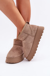 Platform Snow Boots Made Of Eco Suede Dark Beige Vlivana