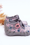 Buty Papcie Befado Błyszczące 110P474 Szaro-Różowe