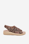 Zazoo 40392 Leather Sandals Women Leopard Brown