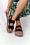 Suede Sandals On A Platform Black Olimpia
