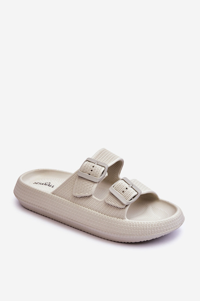 Women's Foam Sandals With Stripes light grey Sharmen