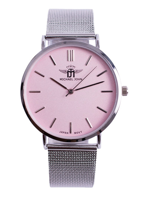 Women's Watch Michael John Florence Silver Pink Dial 40mm