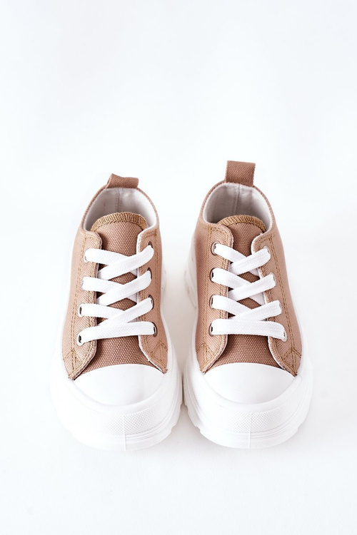 Children's Sneakers On A Platform Beige Travel Time
