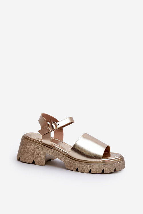 Women's Sandals on Chunky Heel Gold Dottiassa