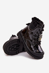 Girls' patent leather ankle boots with zipper black Felori