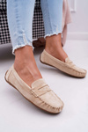 Women's Beige Suede Bolero Moccasins
