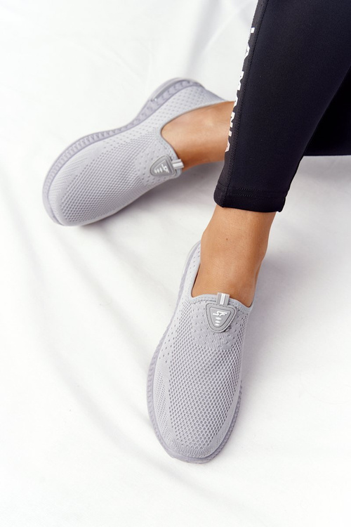 Damskie Sportowe Buty Slip-on Szare Be Stretchy