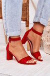 Women's Stiletto Sandals Suede Red Lexi