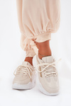 Sneakers Women's Sports Shoes On Thick Sole Beige Lerila