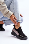 Women's Slip-On Wedge Sneakers Black And Silver Farro