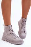 Trampki Wysokie Damskie Zamsz Szare Eleamia RE10P