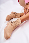 Openwork Booties With A Zipper With A Chain Beige Chantelle 