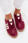 Damskie Sneakersy Zamszowe Bordowe Vinceza 79557