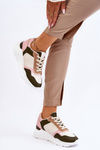 Women's Leather Platform Sneakers Beige-pink Chaya