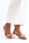 Decorated Heeled Sandals Pink SBarski MR1037-16 