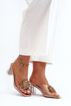 Transparent Stiletto Heels with Ornament Golden SBarski MR1037-20