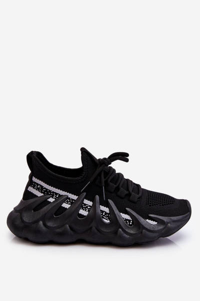 Sneakersy Damskie Modne Skarpetkowe Czarne Daxo