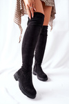Suede Over The Knee Boots Black Selina