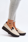 Women's Leather Espadrilles on Platform Beige Tigera