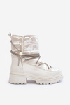 Women's White Snow Boots with Decorative Lacing Rilana