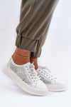 White Women's Leather Platform Sneakers S.Barski LR505